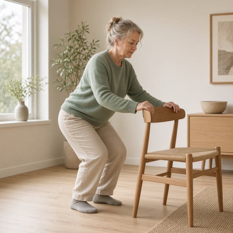 Person på rolig gåtur i norsk natur med fokus på hoftebevegelse